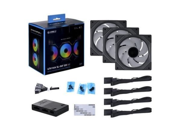 LIAN LI UNI FAN SL INFINITY 120 RGB 3 FAN PACK BLACK - Image 2