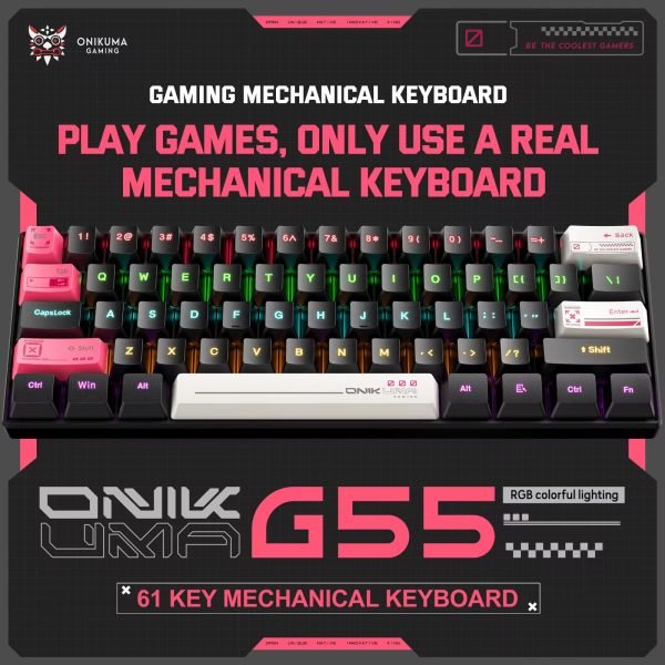 ONIKUMA G55 RGB Mechanical Gaming Keyboard - Image 4