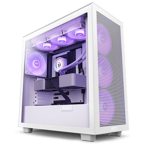 5146 NZXT H7 FLOW WHITE ATX MID TOWER CASE CM-H72FW-01 - Image 1