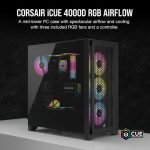 CORSAIR 4000D AIRFLOW RGB BLACK  CASE CC-9011240-WW - Image 3