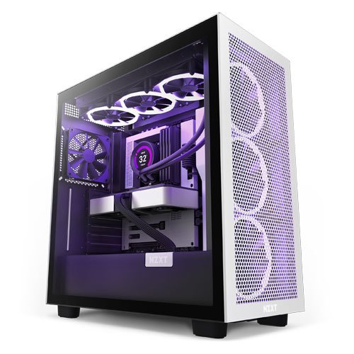 6437 NZXT H7 FLOW BLACK ATX MID TOWER CASE CM-H72FB-01 - Image 1