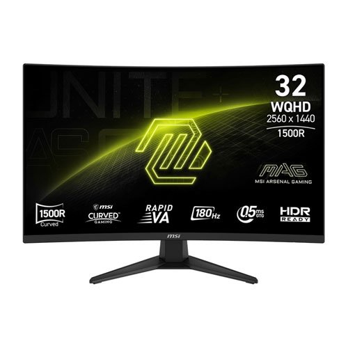8538 MSI MAG 321CQF E18 31.5” 180HZ WQHD CURVED MONITOR 9S6-3DE04T-014 - Image 1
