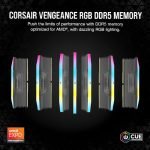CORSAIR VENGEANCE RGB 64GB (2X32GB) 6000MT/S DDR5 DIMM AMD MEMORY CMH64GX5M2D6000Z40 - Image 2