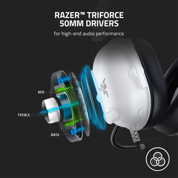 RAZER BLACKSHARK V2 X WHITE WIRED GAMING HEADSET RZ04-03240700-R3M1 - Image 5